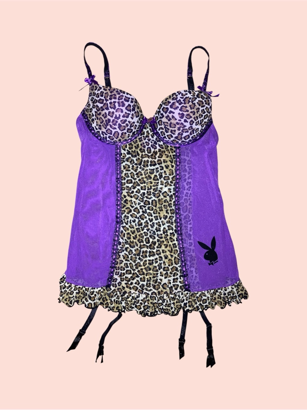 Playboy Intimates Purple Leopard Babydoll